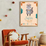 Décorez la chambre de votre enfant avec cette affiche prénom personnalisable et ses animaux boho.