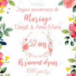 Affiche mariage avec la possibilité d'afficher le nombre de jours, heures et minutes