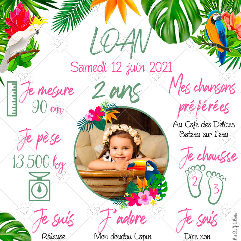 Affiche anniversaire 2 ans et +