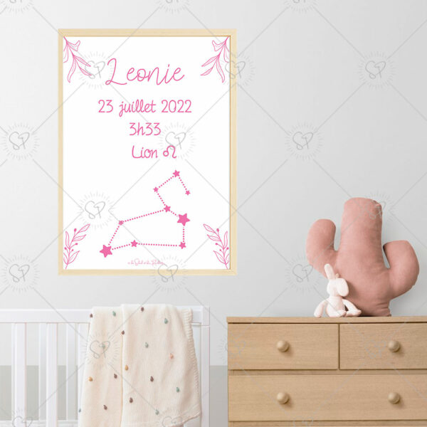 l'affiche prénom constellation existe aussi en rose ou n'importe qu'elle autre couleur de votre choix