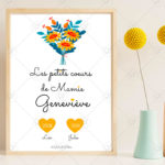 L'affiche les petits coeurs de mamie met en lumière les petits enfants et leurs année de naissance