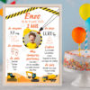 Célébrez l’anniversaire de votre enfant avec cette affiche personnalisable sur le thème des travaux. Un souvenir que vous pourrez afficher dans sa chambre.