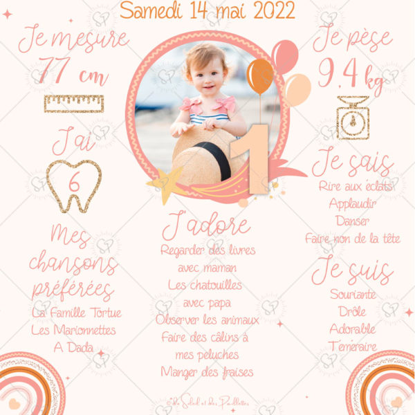 L'affiche anniversaire peut aussi se décliner en carte postale, à offrir à vos invités en souvenir de la journée.