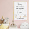 Immortalisez la naissance de votre enfant avec une affiche naissance personnalisée. Un joli souvenir à afficher dans sa chambre qui peut aussi faire office de cadeau de naissance personnalisé