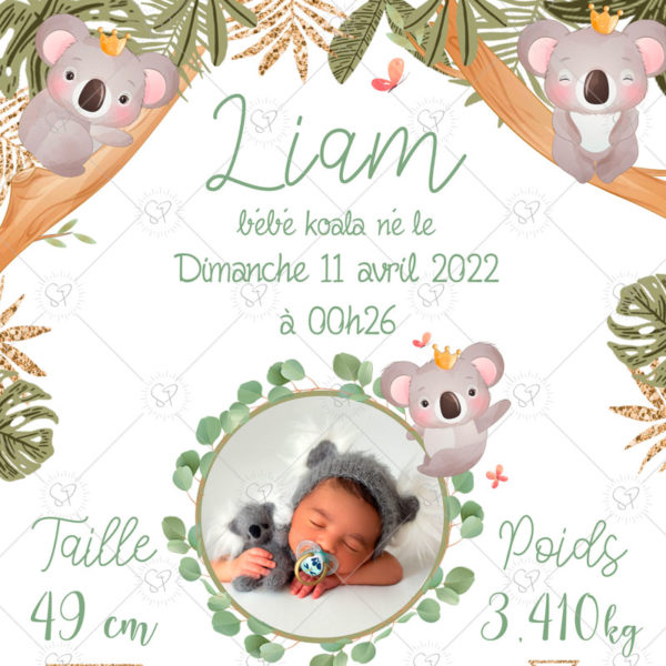 Cette affiche naissance peut également être un cadeau original et personnalisé à offrir pour la naissance