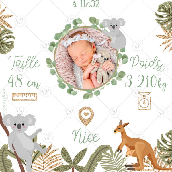 Cette affiche naissance peut également être un cadeau original et personnalisé à offrir pour la naissance