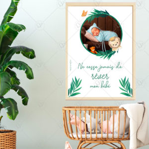 Décorez la chambre de votre bébé avec cette jolie affiche photo accompagnée de votre citation préférée, d'un mantra, un proverbe, une devise, un joli mot...