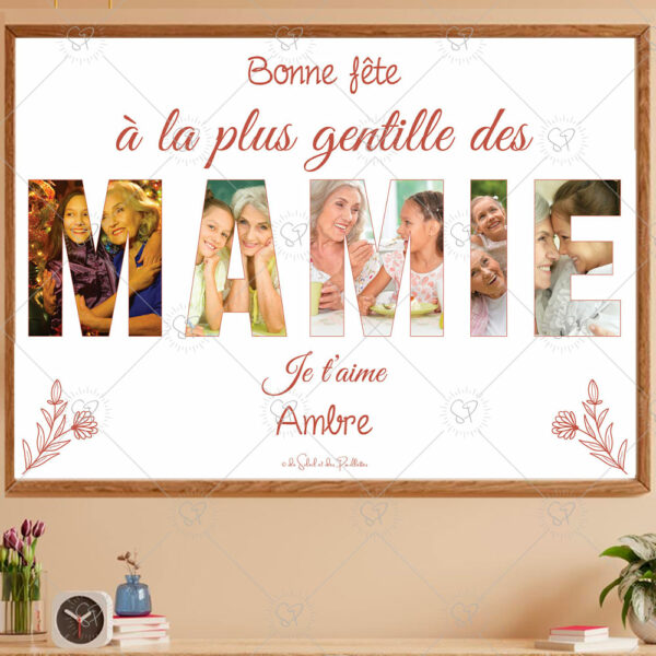 Une affiche personnalisable à offrir pour la fête des grands mères à votre mamie