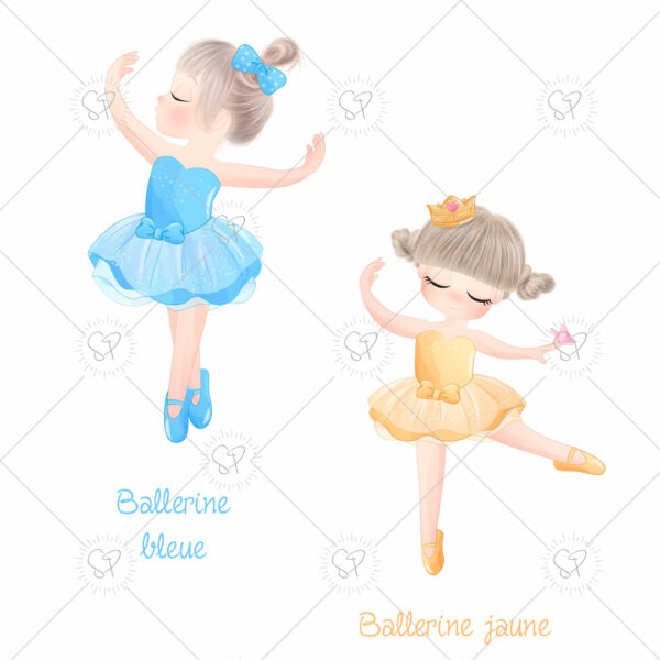 les ballerines existent en bleu et jaune