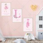 Affiche que vous pouvez accompagner d'une danseuse étoile et/ou de l'initiale de votre enfant ainsi que son prénom, date de naissance ou citation