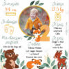 L'affiche anniversaire renard se décline aussi avec des animaux de la forêt