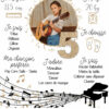 Cette affiche anniversaire sur le thème de la musique est idéal pour une petite fille ou petit garçon qui aime la musique