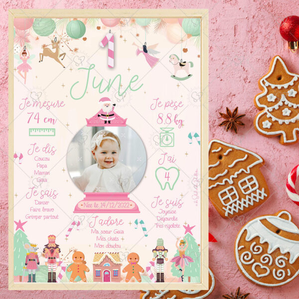 Une affiche festive et féerique qui viendra compléter votre déco pour la fête, à installer à côté du gâteau ou de jolis biscuits comme ceux de Paloma biscuits