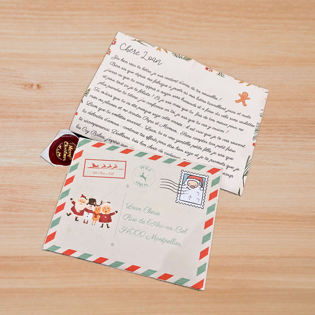 Vous pouvez joindre cette clé magique à la réponse du Père Noël : possibilité d'en ajouter une personnalisée avec son enveloppe à votre commande