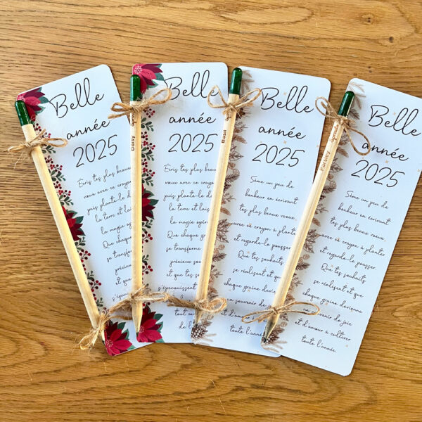 Souhaitez une belle année à vos proche avec une carte de voeux originale accompagnée d'un crayon à planter